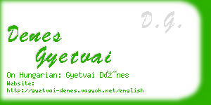 denes gyetvai business card